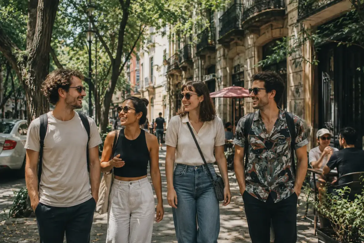 International friends spending time together in Mexico City